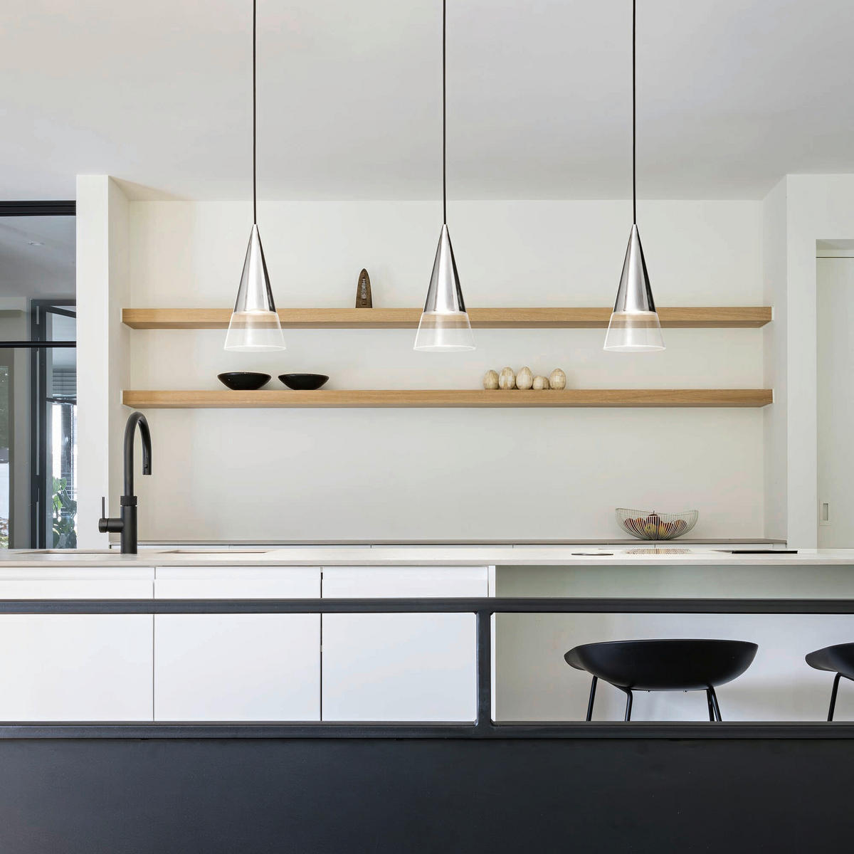 HÄNGELEUCHTE 15/50/233 cm  - Klar/Nickelfarben, KONVENTIONELL, Glas/Metall (15/50/233cm) - Ideal Lux