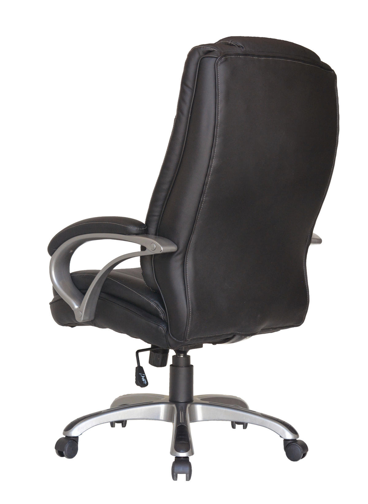 DREHSTUHL  in Lederlook Schwarz  - Silberfarben/Schwarz, MODERN, Kunststoff/Textil (71,5/114-124/70,5cm) - MID.YOU