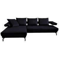 ECKSOFA in Mikrofaser Schwarz  224/305 cm  - Schwarz, Design, Textil/Metall (224/305cm) - Dieter Knoll