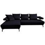 ECKSOFA Fino in Mikrofaser Schwarz  224/305 cm  - Schwarz, Design, Textil/Metall (224/305cm) - Dieter Knoll