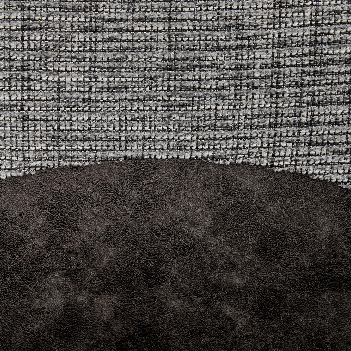 ARMLEHNSTUHL  in Eisen Lederlook, Webstoff  - Schwarz/Grau, MODERN, Holz/Textil (62/60/85cm) - MID.YOU