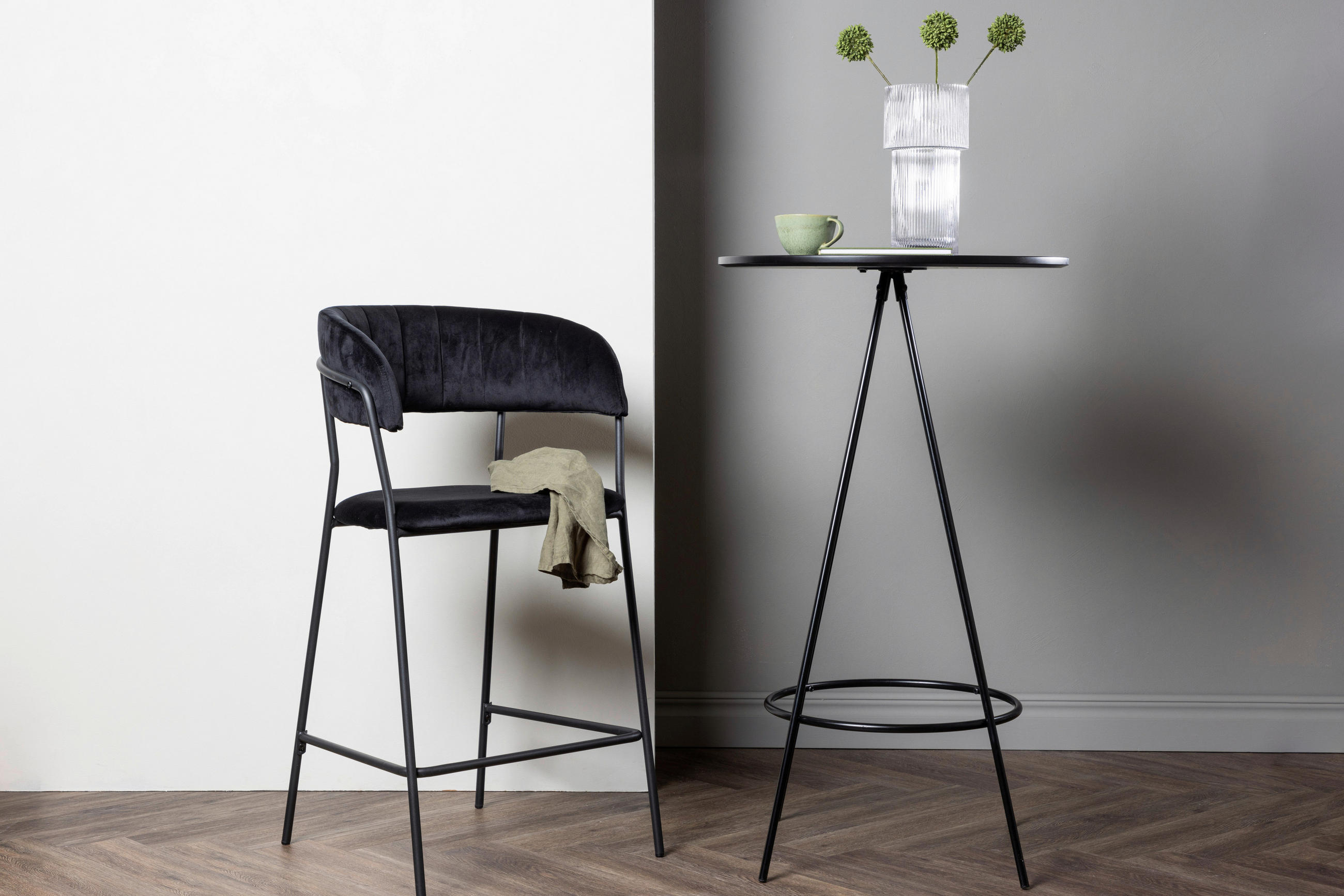 BARPALL i svart  - svart, Design, metall/trämaterial (60/105/60cm) - Livetastic