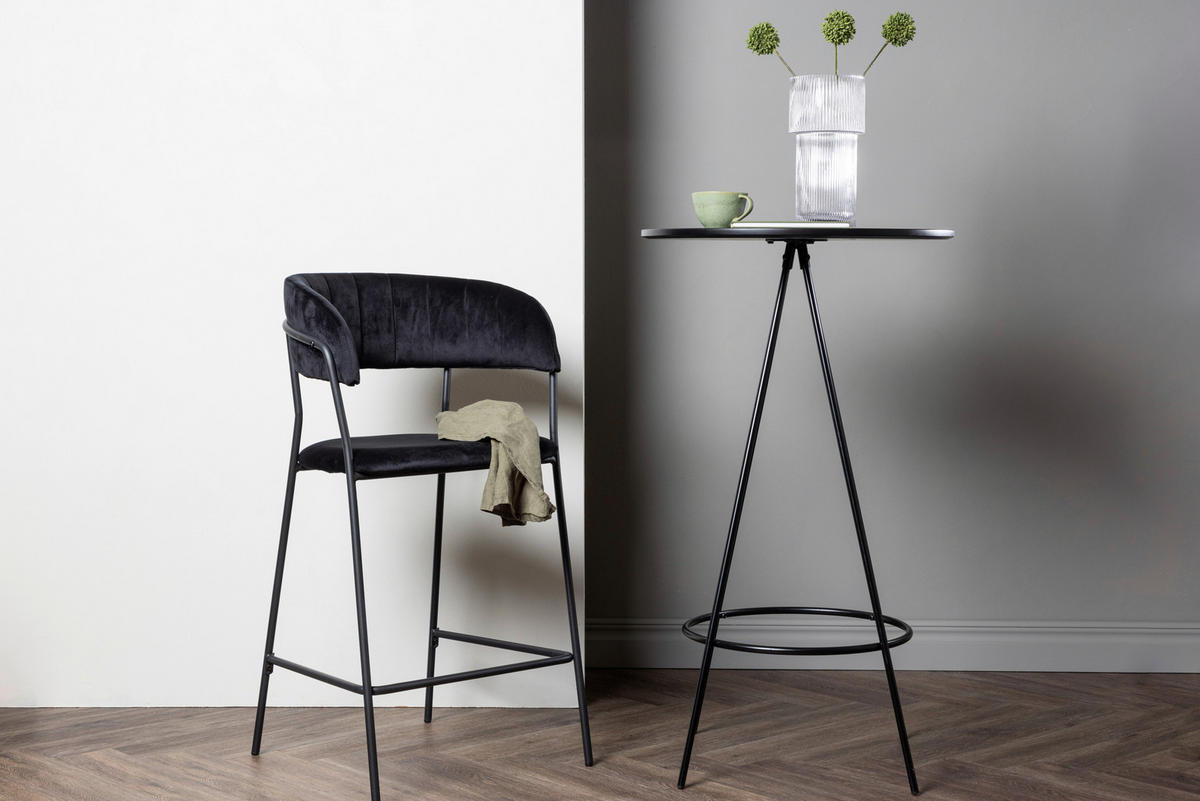 BARPALL i svart  - svart, Design, metall/trämaterial (60/105/60cm) - Livetastic