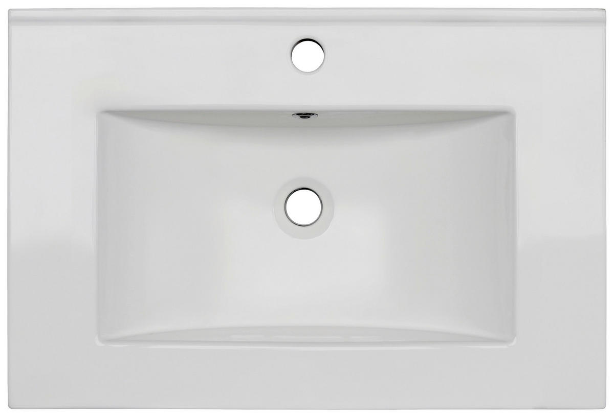 WASCHBECKEN 61/17/47 cm  - Weiß, Basics, Keramik (61/17/47cm) - Linea Natura