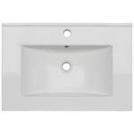 WASCHBECKEN 61/17/47 cm  - Weiß, Basics, Keramik (61/17/47cm) - Linea Natura