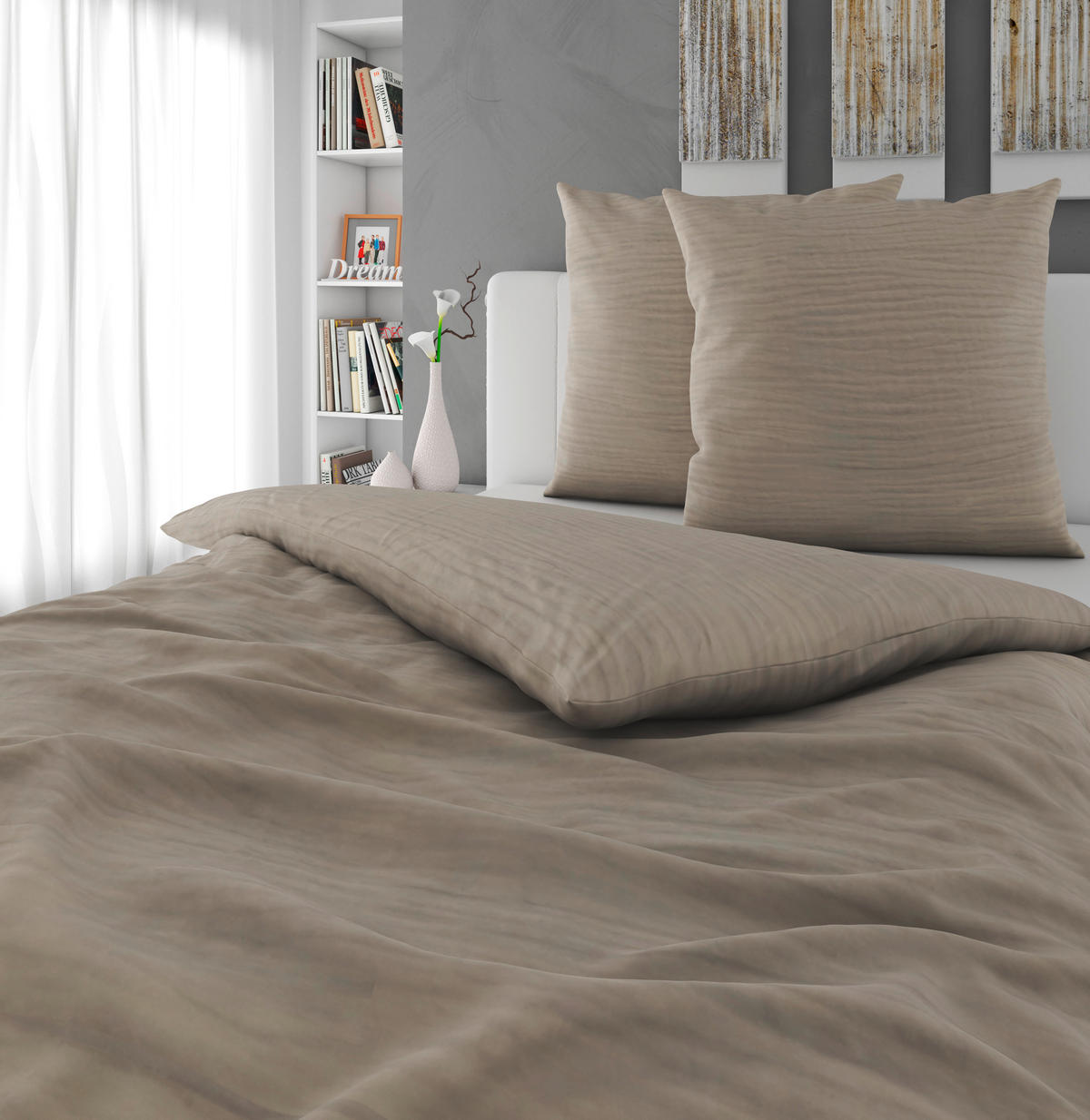 BETTWÄSCHE Musselin 200/200 cm  - Beige, Textil (200/200cm) - Novel