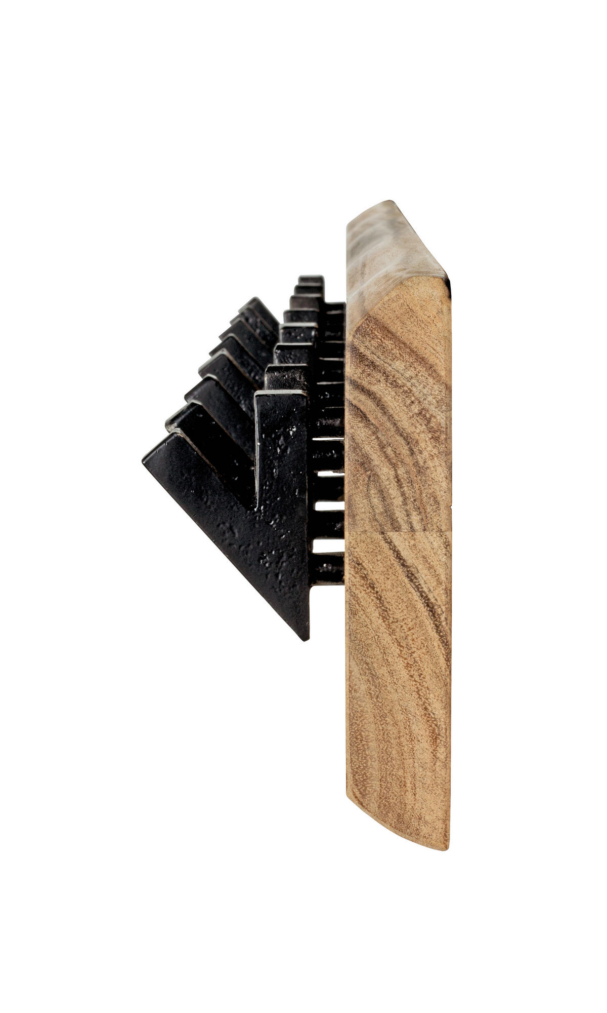 WANDGARDEROBE  in Akazie massiv Schwarz, Akaziefarben  - Schwarz/Akaziefarben, KONVENTIONELL, Holz/Metall (90/15/9cm)