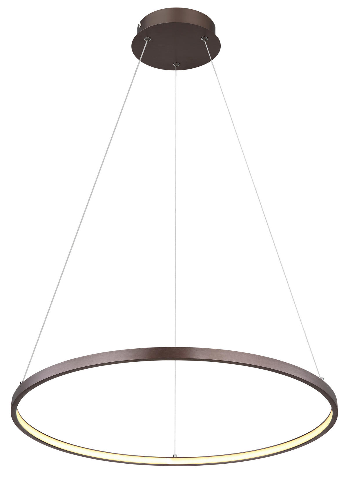 LED-HÄNGELEUCHTE 60,5/120 cm   - Opal/Braun, Design, Kunststoff/Metall (60,5/120cm) - Globo
