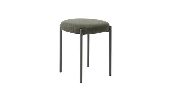 HOCKER Webstoff Olivgrün  - Olivgrün, Basics, Textil/Metall (43,5/48/43,5cm) - Xora