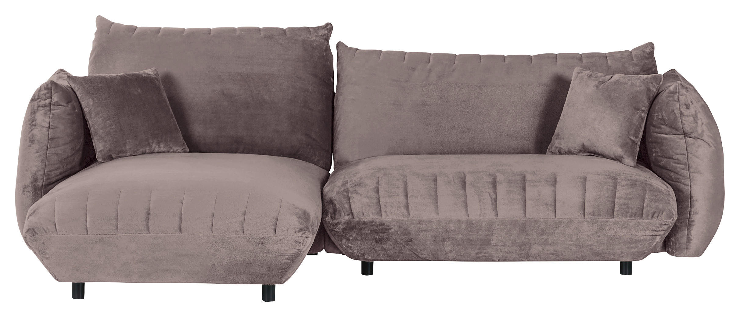 HÖRNSOFFA i plysch lerfärgad  - lerfärgad/svart, Klassisk, textil/plast (170/270cm) - MID.YOU