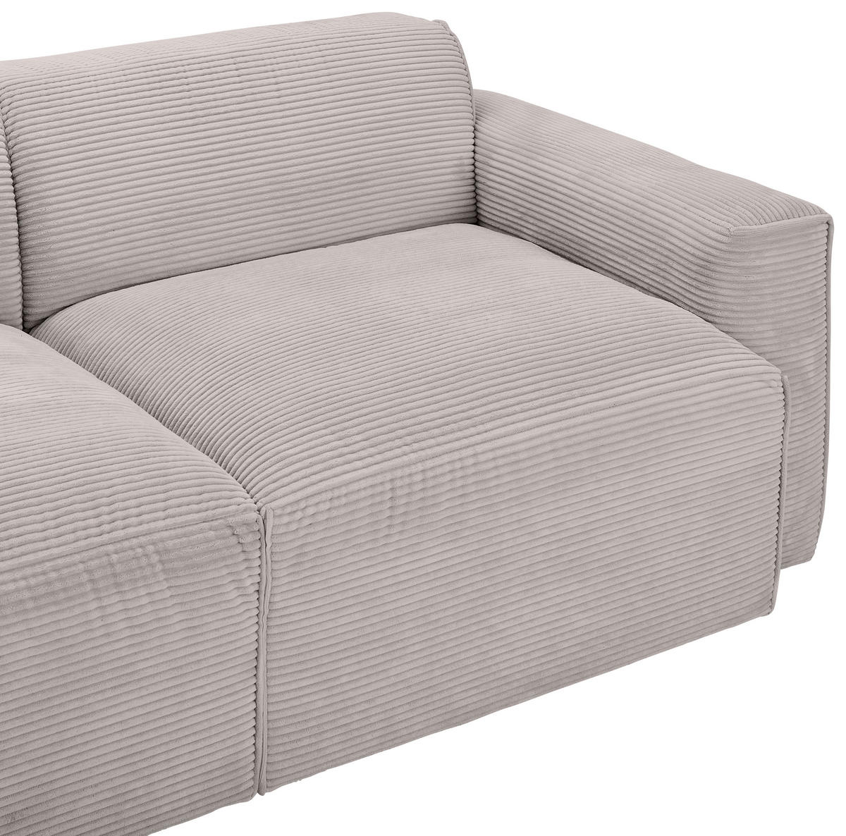ECKSOFA in Cord Taupe  - Taupe/Schwarz, Design, Kunststoff/Textil (196/303cm) - Livetastic