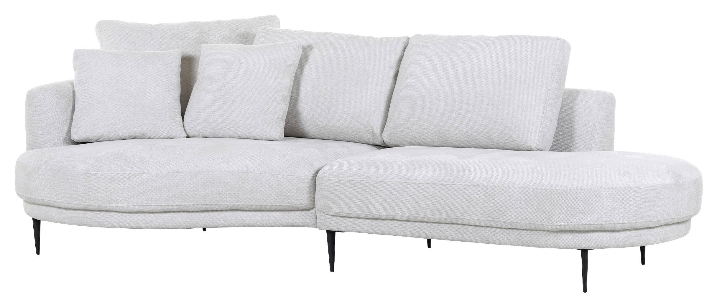 HÖRNSOFFA i chenille gråvit  - gråvit/svart, Klassisk, metall/textil (140/275cm) - Best Price