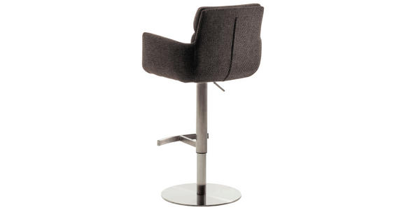 BARHOCKER in Metall, Textil Edelstahlfarben, Cappuccino  - Edelstahlfarben/Cappuccino, Design, Textil/Metall (54/84/52cm) - Dieter Knoll