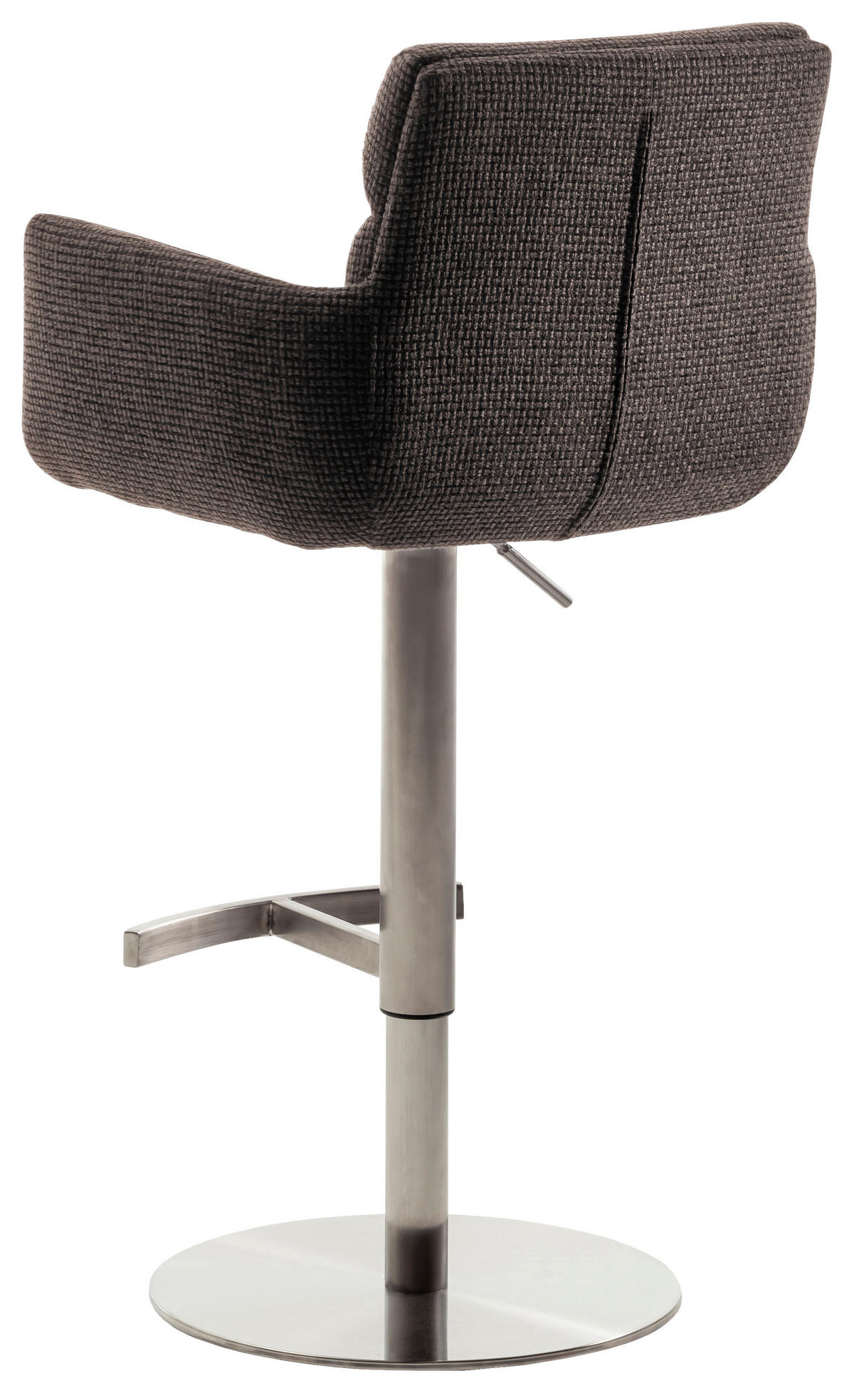 BARHOCKER in Metall, Textil Edelstahlfarben, Cappuccino  - Edelstahlfarben/Cappuccino, Design, Textil/Metall (54/84/52cm) - Dieter Knoll