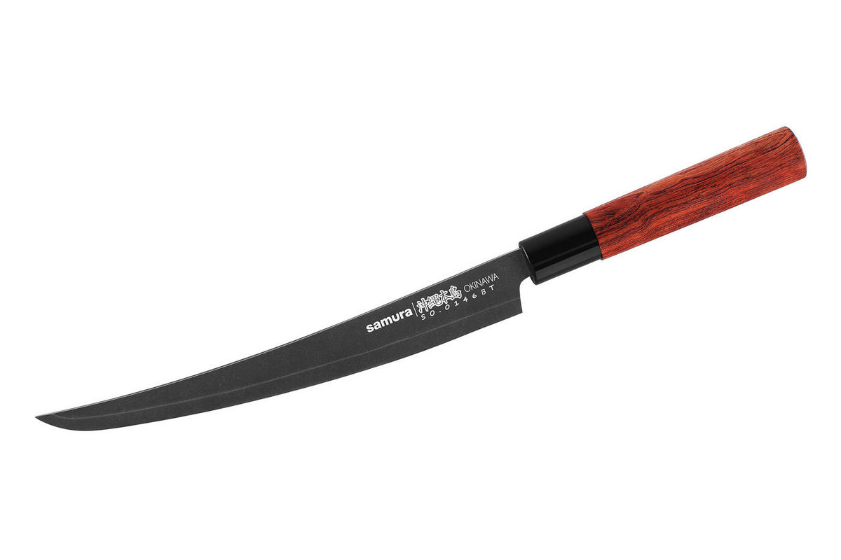 KUVARSKI NOŽ  Okinawa 38,4/3,7/2,3 cm           nerđajući čelik - braon/crna, Osnovno, drvo/metal (38,4/3,7/2,3cm) - Samura