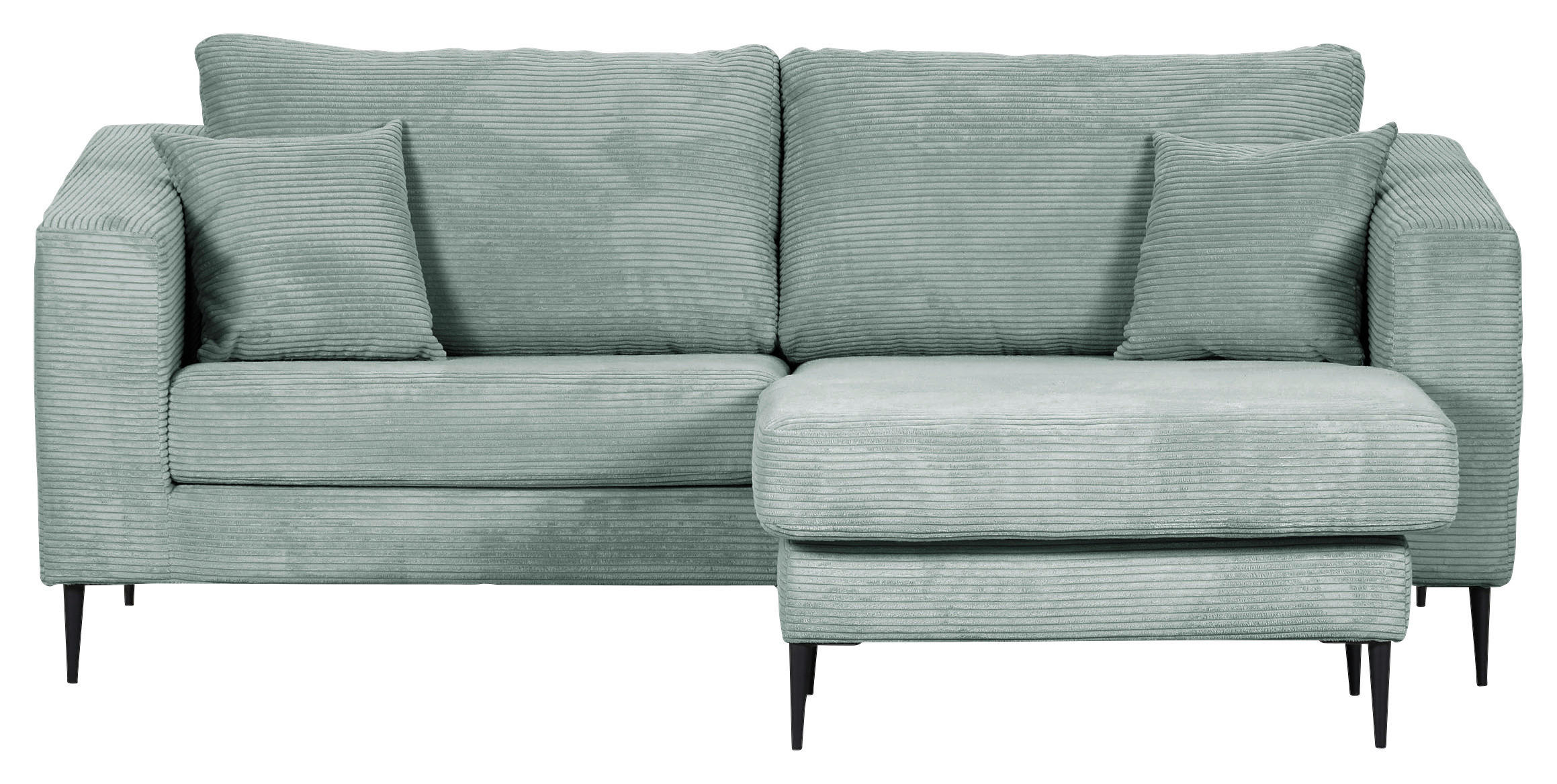 ECKSOFA in Cord Olivgrün  - Schwarz/Olivgrün, Konventionell, Holz/Textil (212/155cm) - Carryhome