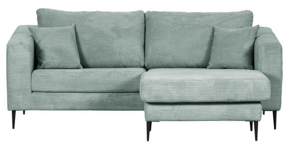 ECKSOFA Olivgrün Cord  - Schwarz/Olivgrün, KONVENTIONELL, Holz/Textil (212/155cm) - Carryhome