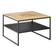 COUCHTISCH Wildeiche massiv, vollmassiv, Hartholz 65/65/41 cm quadratisch  - Schwarz, Design, Holz/Metall (65/65/41cm) - Johann Jakob