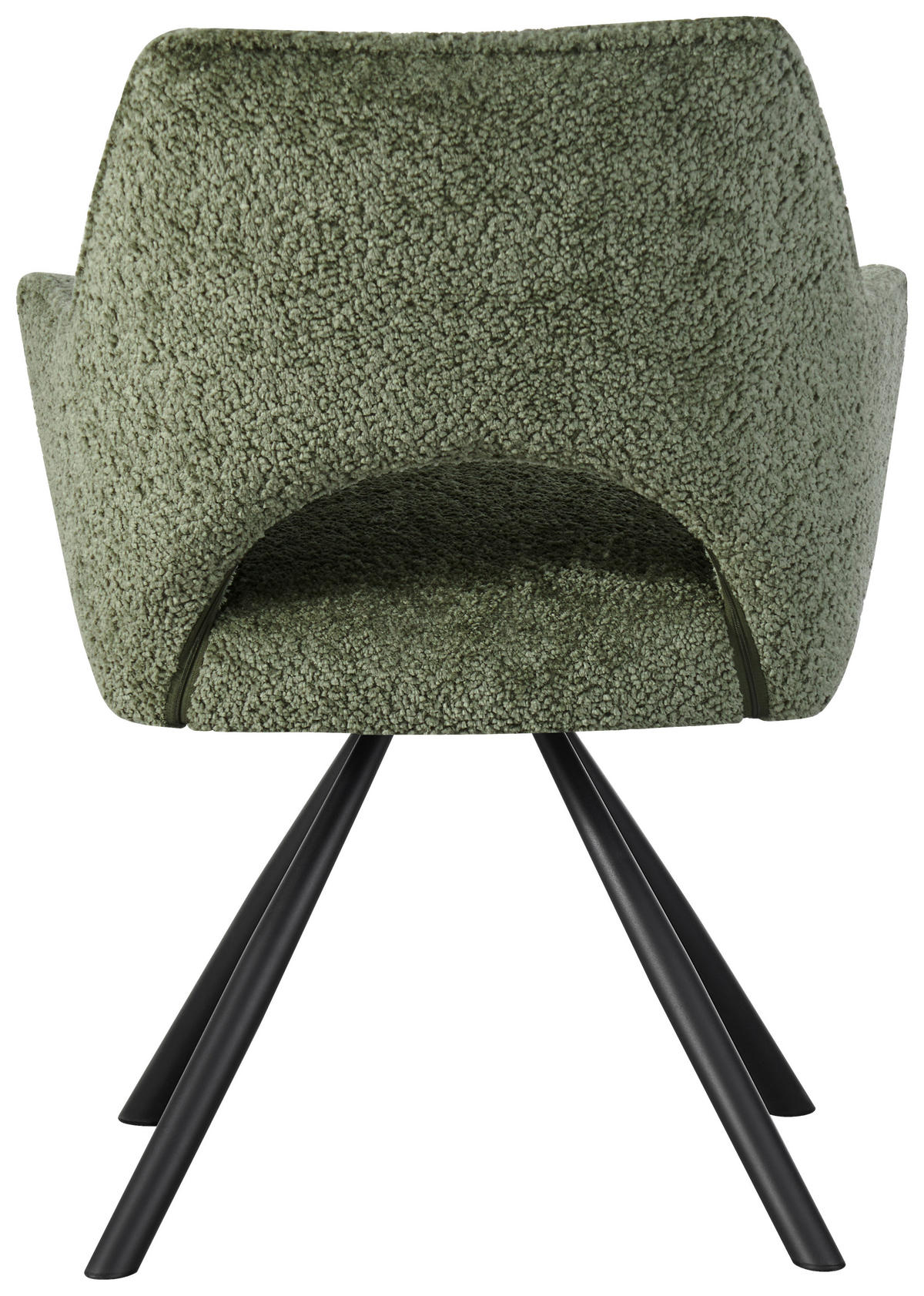 ARMLEHNSTUHL  in Eisen Teddystoff  - Schwarz/Grün, Design, Textil/Metall (60/85/63cm) - Ambia Home