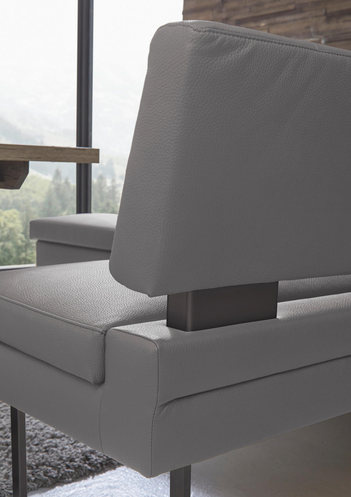 ECKBANK 200/158 cm Mikrofaser Grau   - Schwarz/Grau, Design, Textil/Metall (200/158cm) - Dieter Knoll