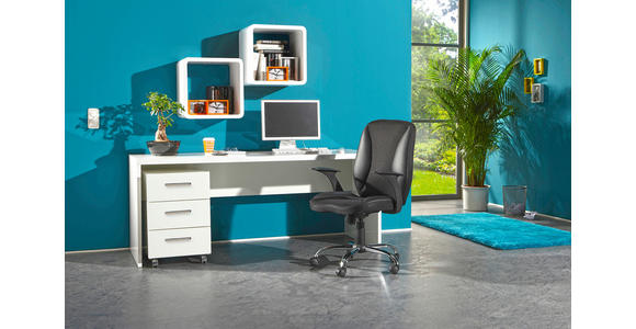 SCHREIBTISCH 180/69/75 cm Weiß Hochglanz  - Weiß Hochglanz, Design, Holzwerkstoff (180/69/75cm) - Carryhome