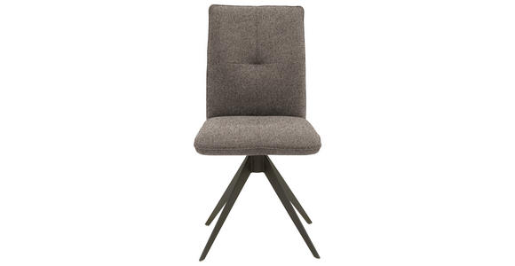 STUHL , Lederauswahl, Stoffauswahl, Typenauswahl, Gestellauswahl , Flachgewebe  - Hellbraun/Schwarz, Design, Textil/Metall (46/91/62cm) - Dieter Knoll