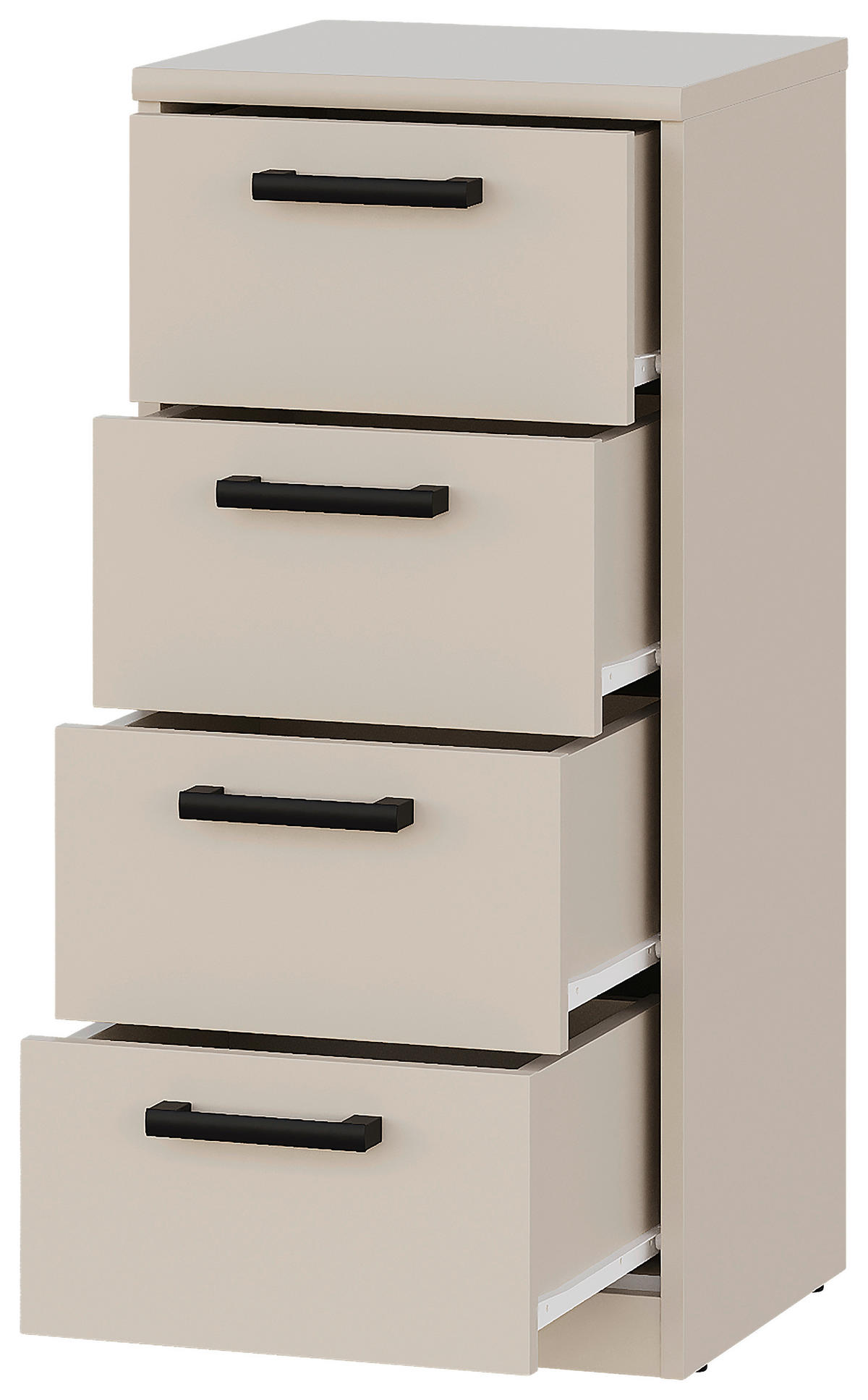 KOMMODE - Kaschmir/Schwarz, Basics, Holzwerkstoff/Kunststoff (38/84/36cm) - Xora