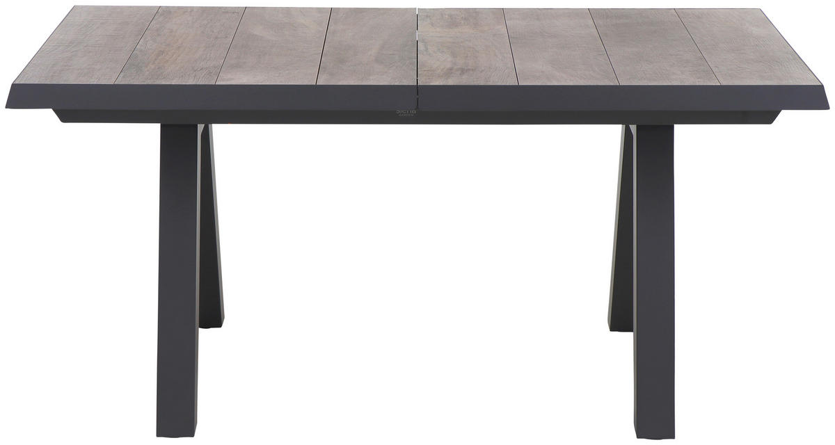GARTENTISCH 160-200/90/77 cm Metall rechteckig  - Graubraun/Anthrazit, Basics, Keramik/Metall (160-200/90/77cm) - Siena Garden