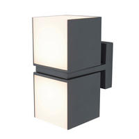 AUßENWANDLEUCHTE CUBA 10/21,3/14,7 cm   - Anthrazit/Weiß, Design, Kunststoff/Metall (10/21,3/14,7cm)