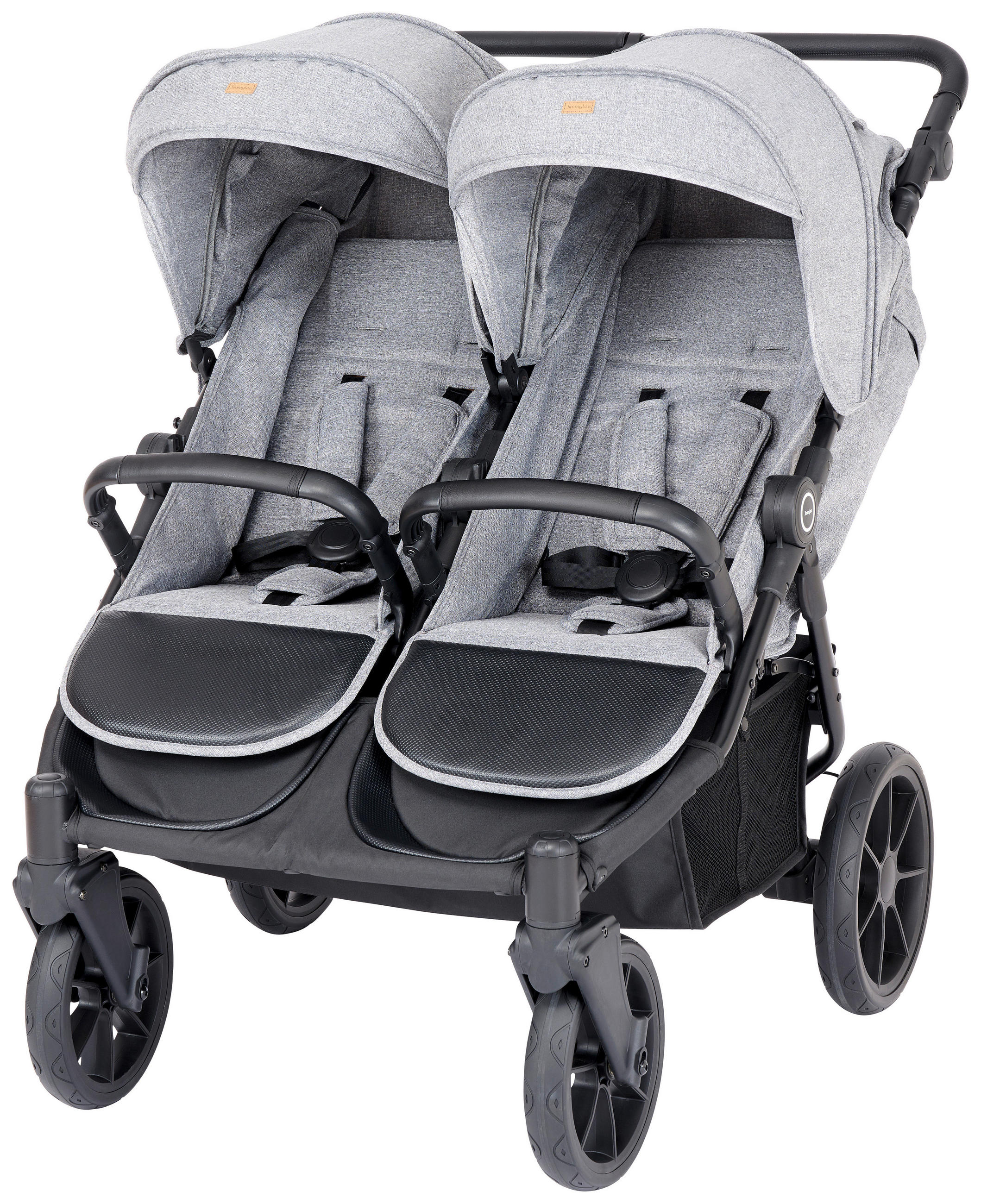 ZWILLINGSWAGEN  - Schwarz/Grau, Basics, Textil/Metall (100/110/75cm) - Jimmylee