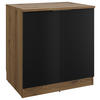 SPÜLENUNTERSCHRANK 80/86/60 cm  in Schwarz, Eichefarben  - Eichefarben/Schwarz, Basics, Holzwerkstoff/Metall (80/86/60cm) - MID.YOU
