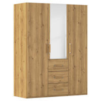 DREHTÜRENSCHRANK 151/197/60 cm 3-türig Eichefarben  - Eichefarben, Design, Glas/Holzwerkstoff (151/197/60cm) - Novel