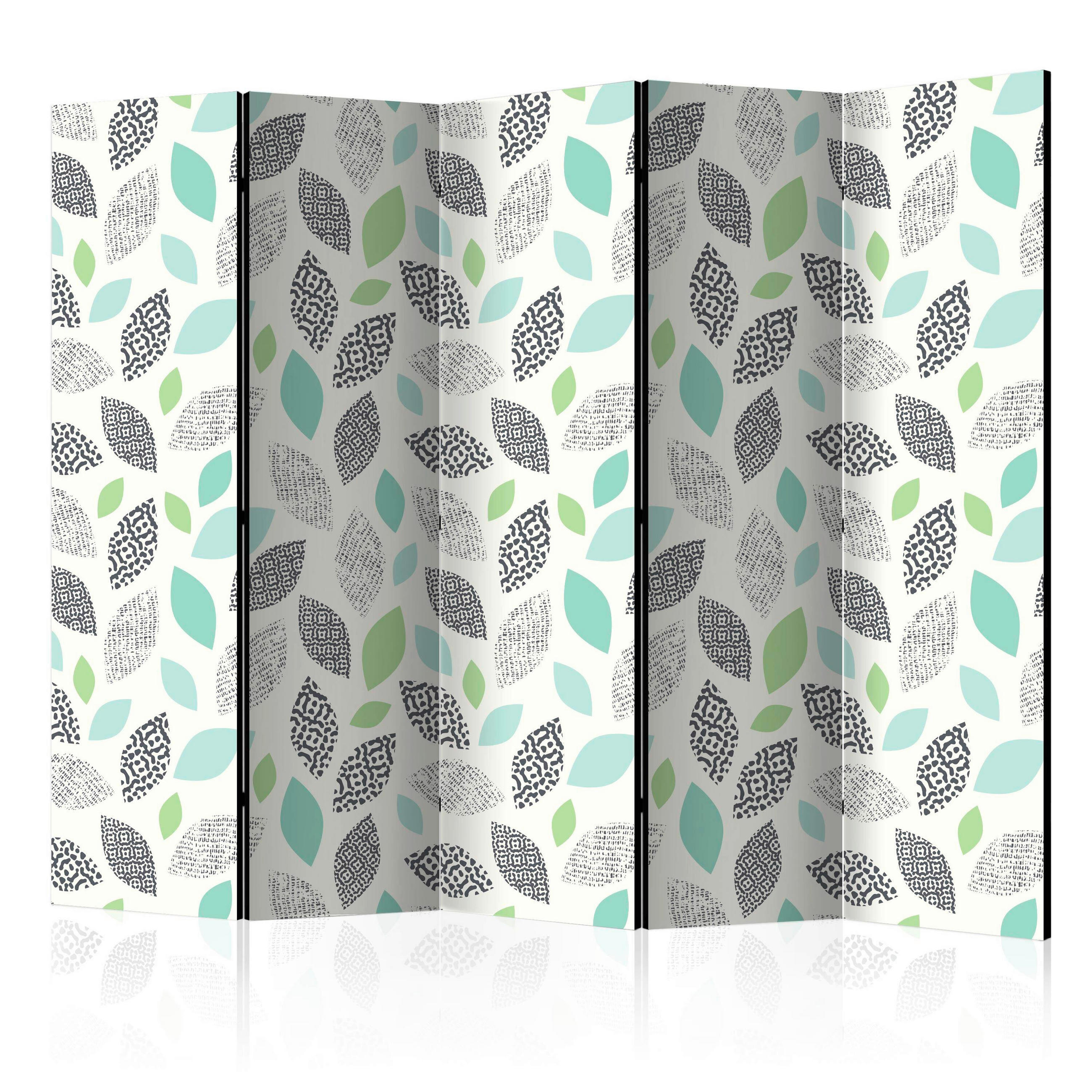 SKÄRMVÄGG  i trä, textil  grön, beige  - beige/grön, Basics, trä/textil (225/172/3cm) - artgeist