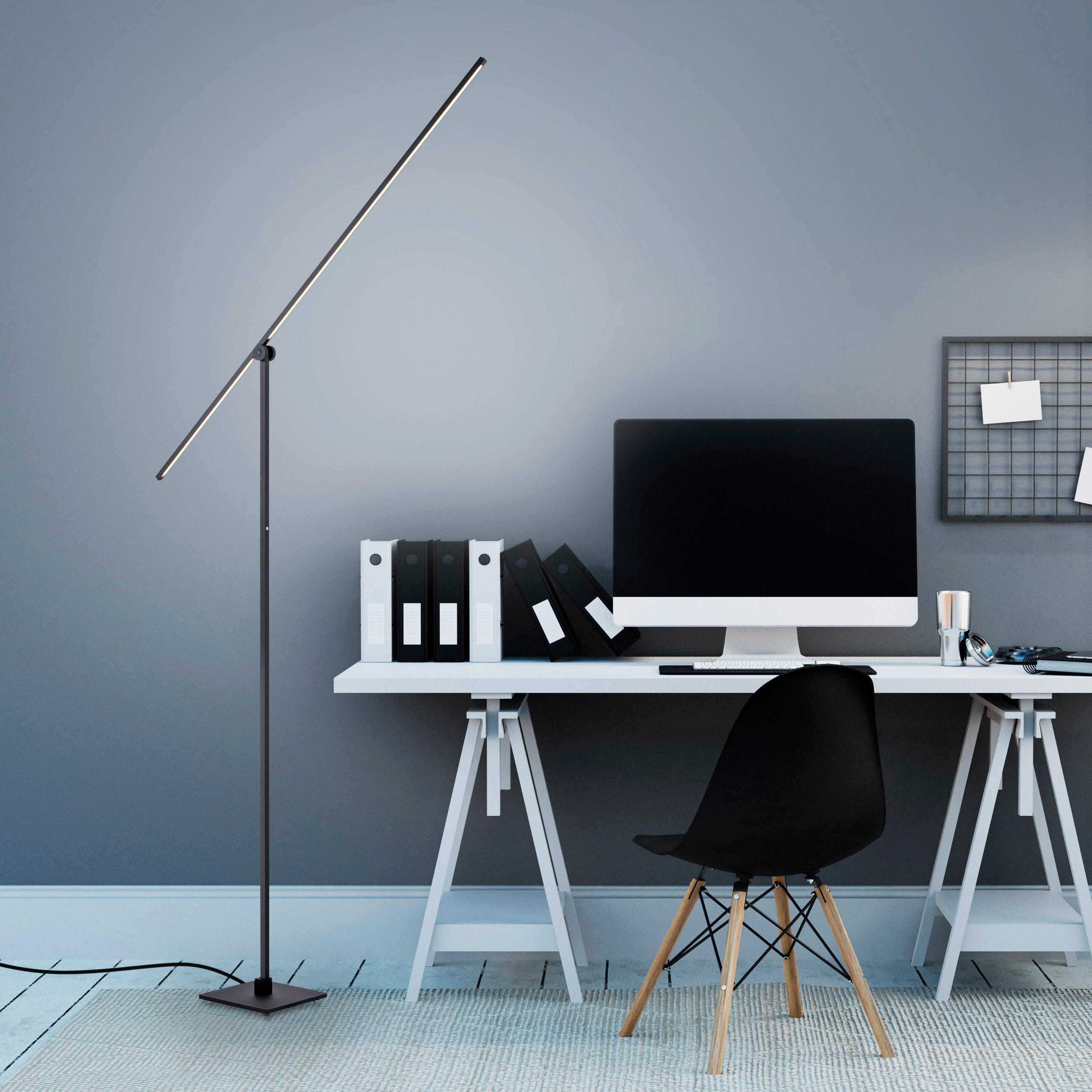 LED-STEHLEUCHTE - Schwarz, Design, Kunststoff/Metall (25/20,2/178cm) - Neuhaus PURE