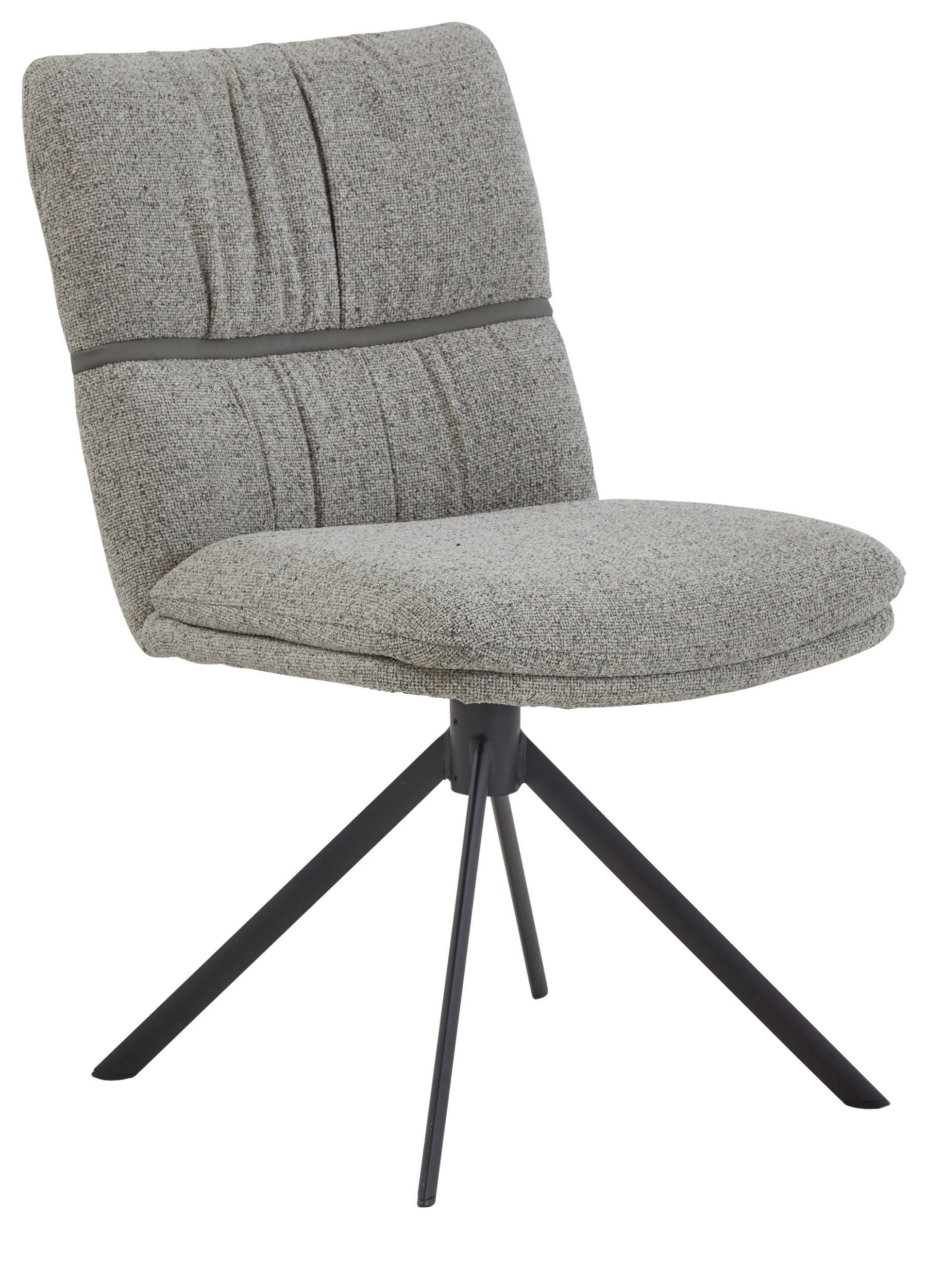 STUHL  Beinauswahl, Stoffauswahl, Sitzfläche 360° drehbar, automatische Rückholfunktion Mikrofaser  Grau  - Schwarz/Grau, Design, Textil/Metall (49/86/63cm) - Valdera