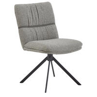STUHL  Beinauswahl, Stoffauswahl, Sitzfläche 360° drehbar, automatische Rückholfunktion Mikrofaser  Grau  - Schwarz/Grau, Design, Textil/Metall (49/86/63cm) - Valdera