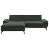 ECKSOFA in Webstoff Dunkelgrün  - Dunkelgrün/Schwarz, Design, Textil/Metall (197/295cm) - Valdera