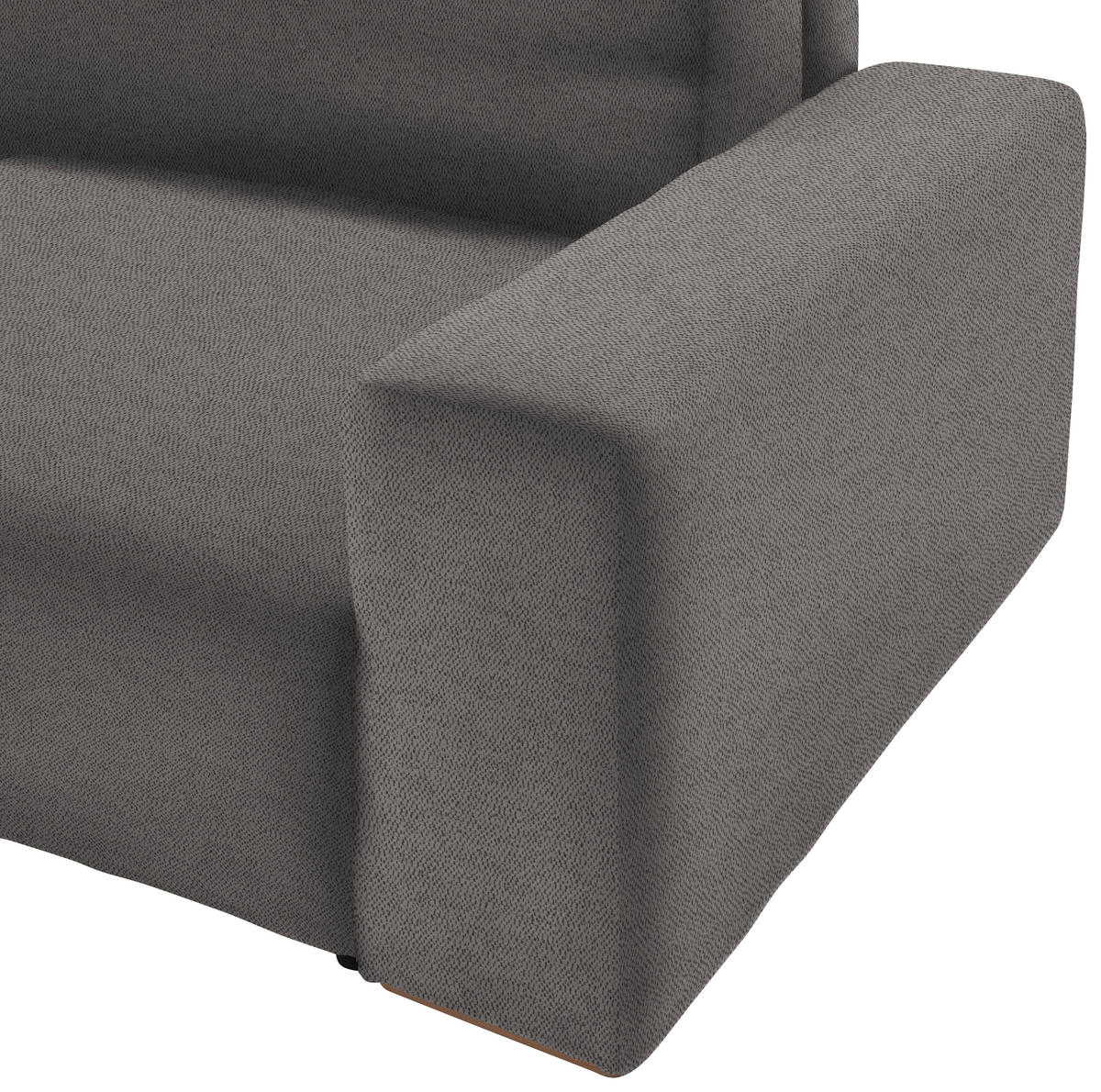 SCHLAFSOFA in Flachgewebe Grau  - Buchefarben/Schwarz, Konventionell, Holz/Kunststoff (255/86/123cm) - Livetastic