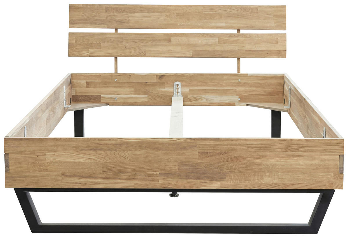 BETT 140/200 cm  in Eichefarben  - Eichefarben/Schwarz, MODERN, Holz/Metall (140/200cm) - MID.YOU