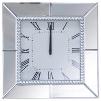 ZIDNI SAT   40,5/40,5/5 cm       - srebrna, Dizajnerski, staklo/pločasti materijal (40,5/40,5/5cm) - Xora