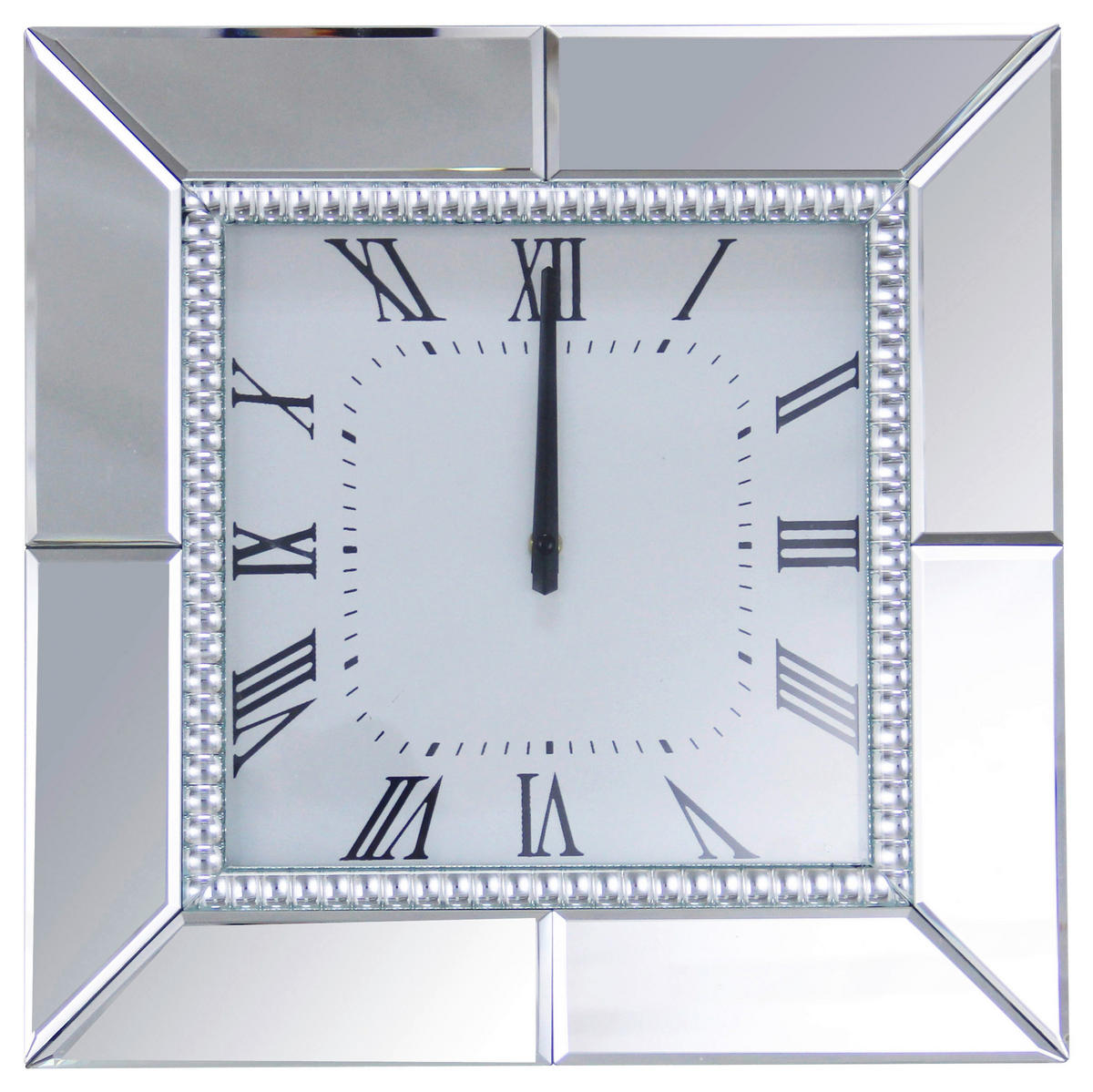 ZIDNI SAT   40,5/40,5/5 cm       - srebrna, Dizajnerski, staklo/pločasti materijal (40,5/40,5/5cm) - Xora