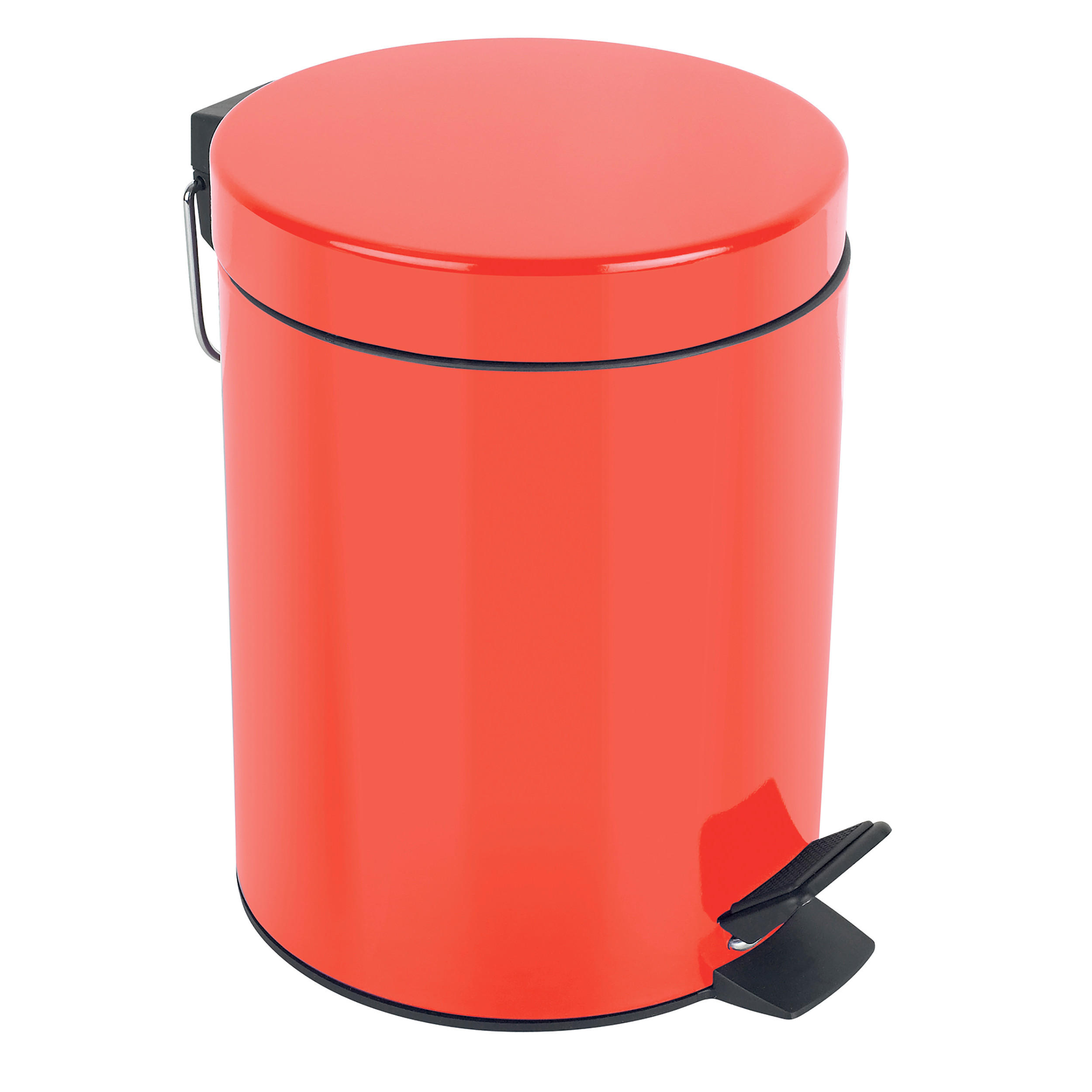 TRETEIMER 3 l  Metall  - Rot/Schwarz, Basics, Kunststoff/Metall (17/17/24,5cm) - Spirella