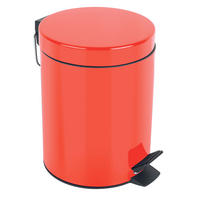 TRETEIMER 3 l  Metall  - Rot/Schwarz, Basics, Kunststoff/Metall (17/17/24,5cm) - Spirella