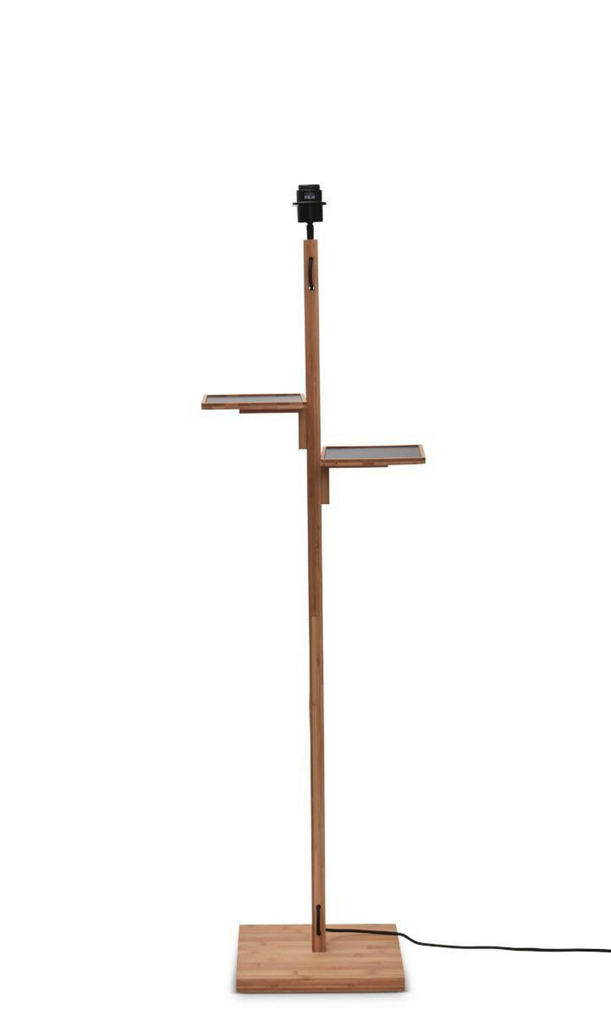 STEHLEUCHTE 50/50/158 cm    - Schwarz/Naturfarben, Trend (50/50/158cm) - Good & Mojo