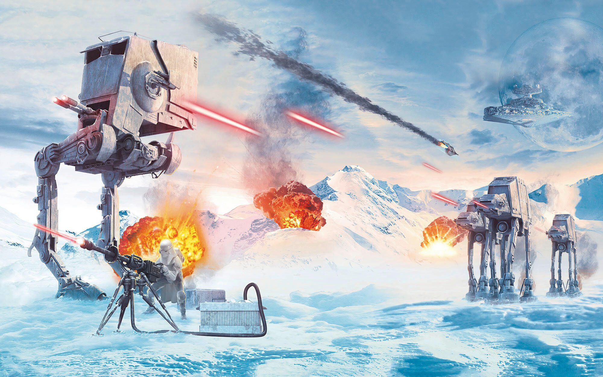 FOTOTAPETE HOTH SHOWDOWN  - Naturfarben, Design, Textil (400/250cm) - Star Wars