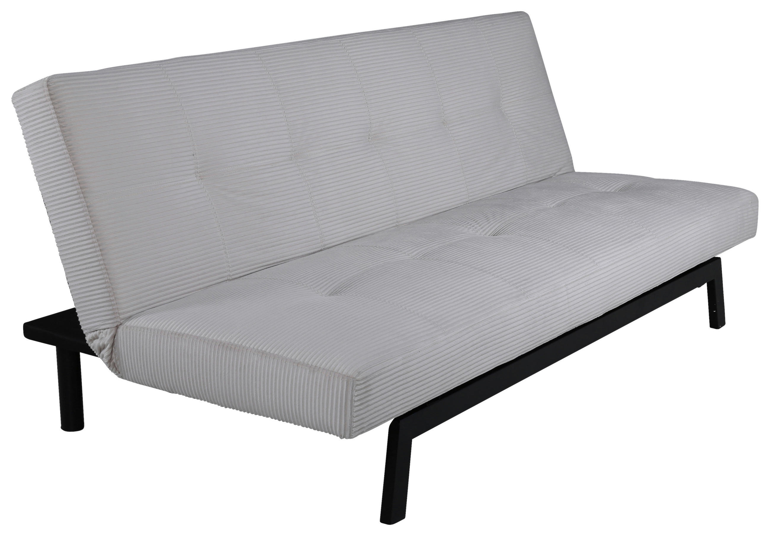 SCHLAFSOFA  in Cord Schwarz, Beige  - Beige/Schwarz, Design, Textil/Metall (180/80/55cm) - Livetastic