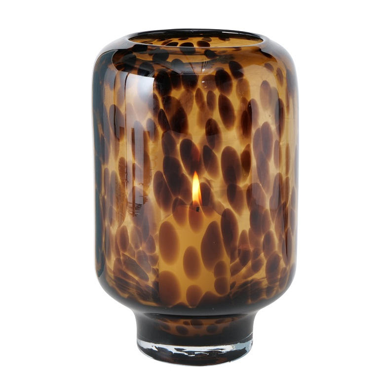 LJUSLYKTA - ljusbrun/mörkbrun, Basics, glas (14/22cm)