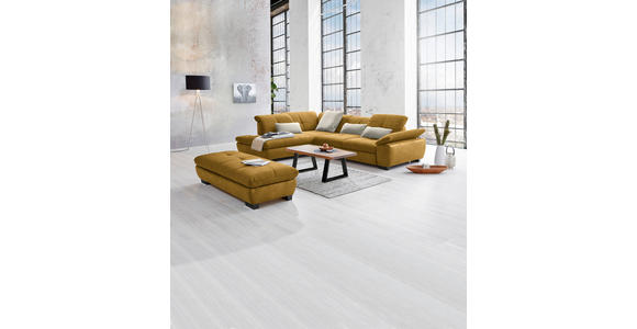 ECKSOFA in Flachgewebe Currygelb 242/313 cm - Currygelb/Schwarz, Design, Textil/Metall (242/313cm) - Xora