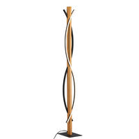LED-STEHLEUCHTE Zhang 22/130/16 cm   - Schwarz/Kieferfarben, Design, Holz/Kunststoff (22/130/16cm) - Novel