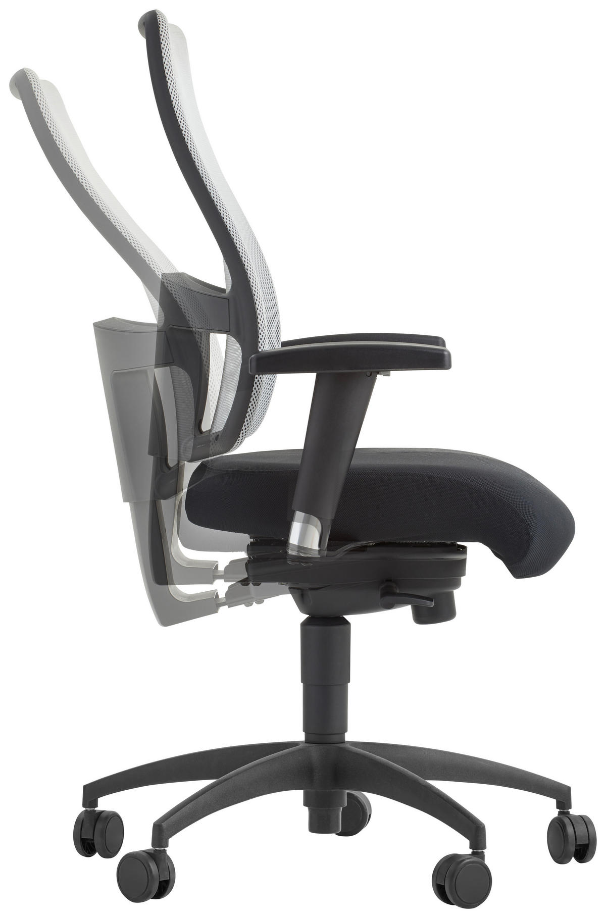 DREHSTUHL Flachgewebe Grau, Schwarz  - Schwarz/Grau, Design, Kunststoff/Textil (48/113-118/42-47cm) - Topstar